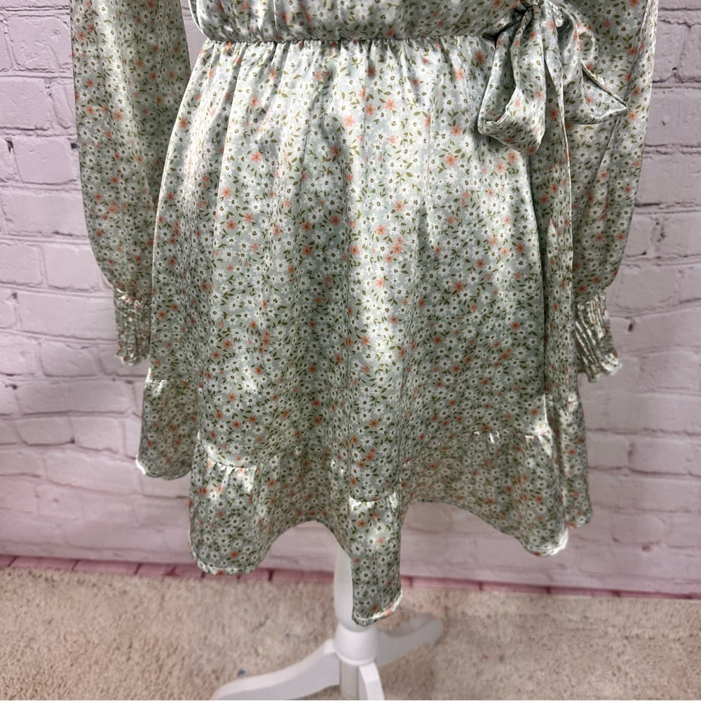 Altered state women’s Easter wedding baby shower dress mini silky floral spring - Picture 8 of 16